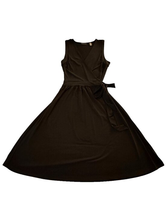 Apostrophe Dresses & Skirts - Balletcore Sleeveless Black Dress Women's M Faux Wrap Fit & Flare Minimalist